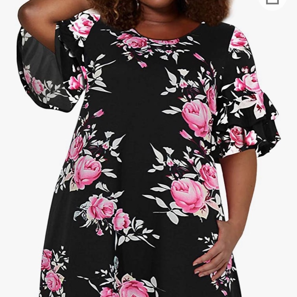 Black floral dress
